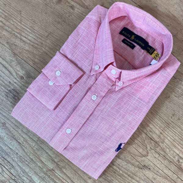 Camisa Manga Longa Linho PRL Rosa-40344 - Image 4